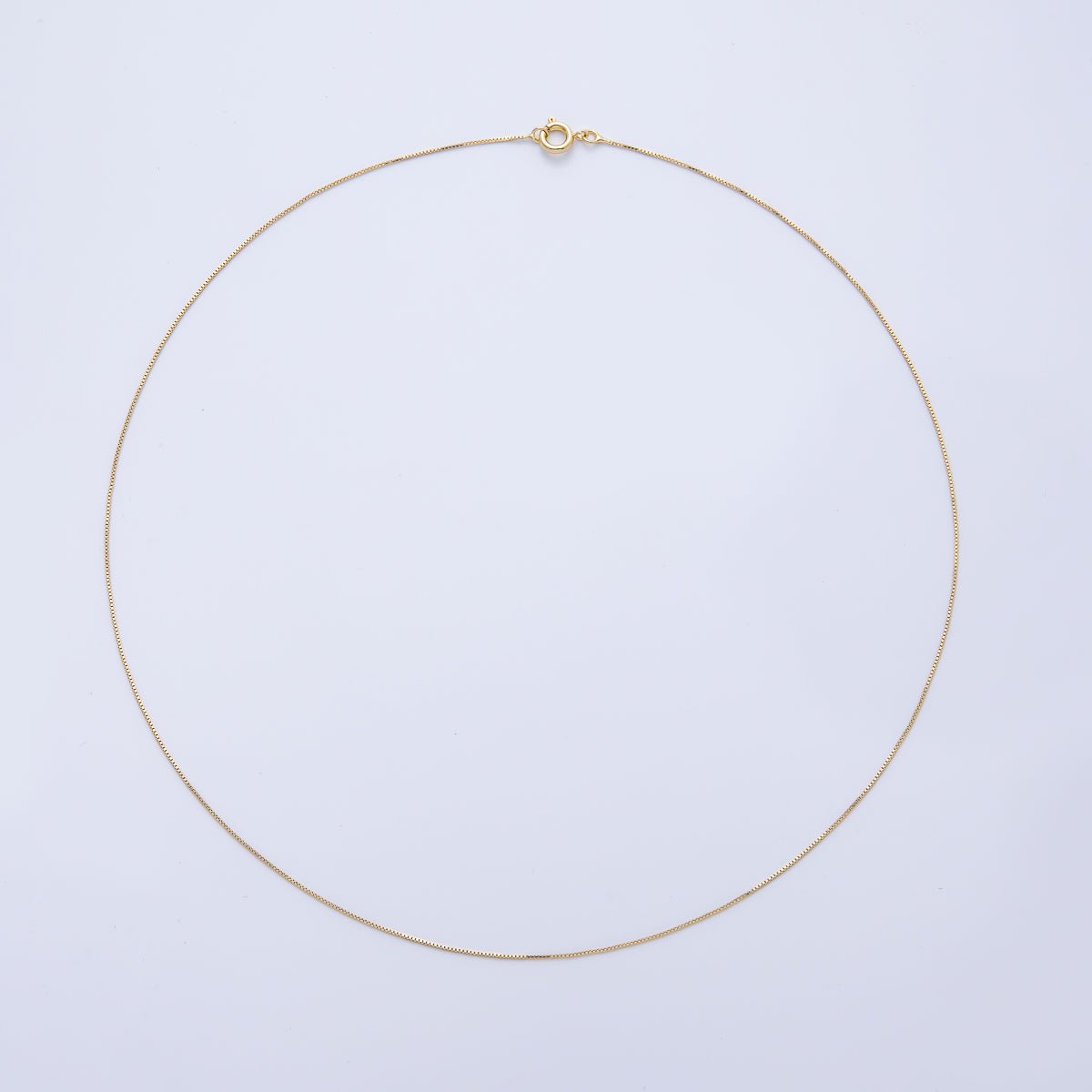 18K Gold Filled 0.5mm Minimalist Box Chain 18.11 Inch Necklace | WA-3991