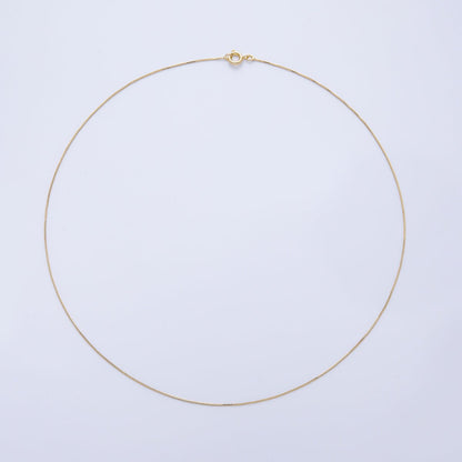18K Gold Filled 0.5mm Minimalist Box Chain 18.11 Inch Necklace | WA-3991