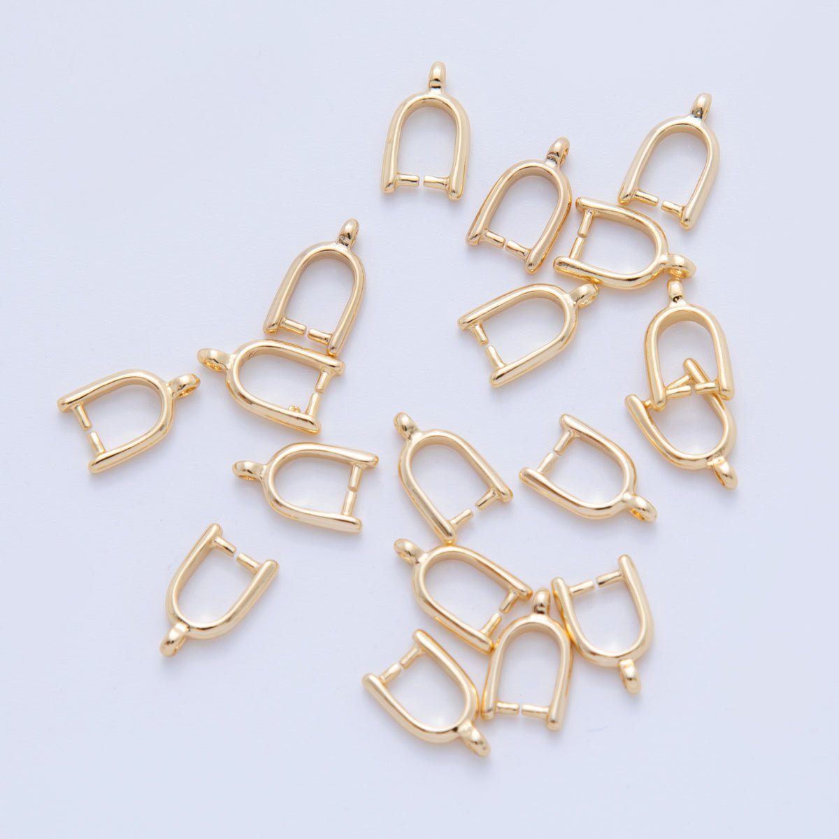 18K Gold Filled 10.3mm Minimalist Pinch Bail Finding Set by 10 Pieces | Z1203