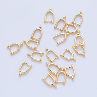 18K Gold Filled 10.3mm Minimalist Pinch Bail Finding Set by 10 Pieces | Z1203