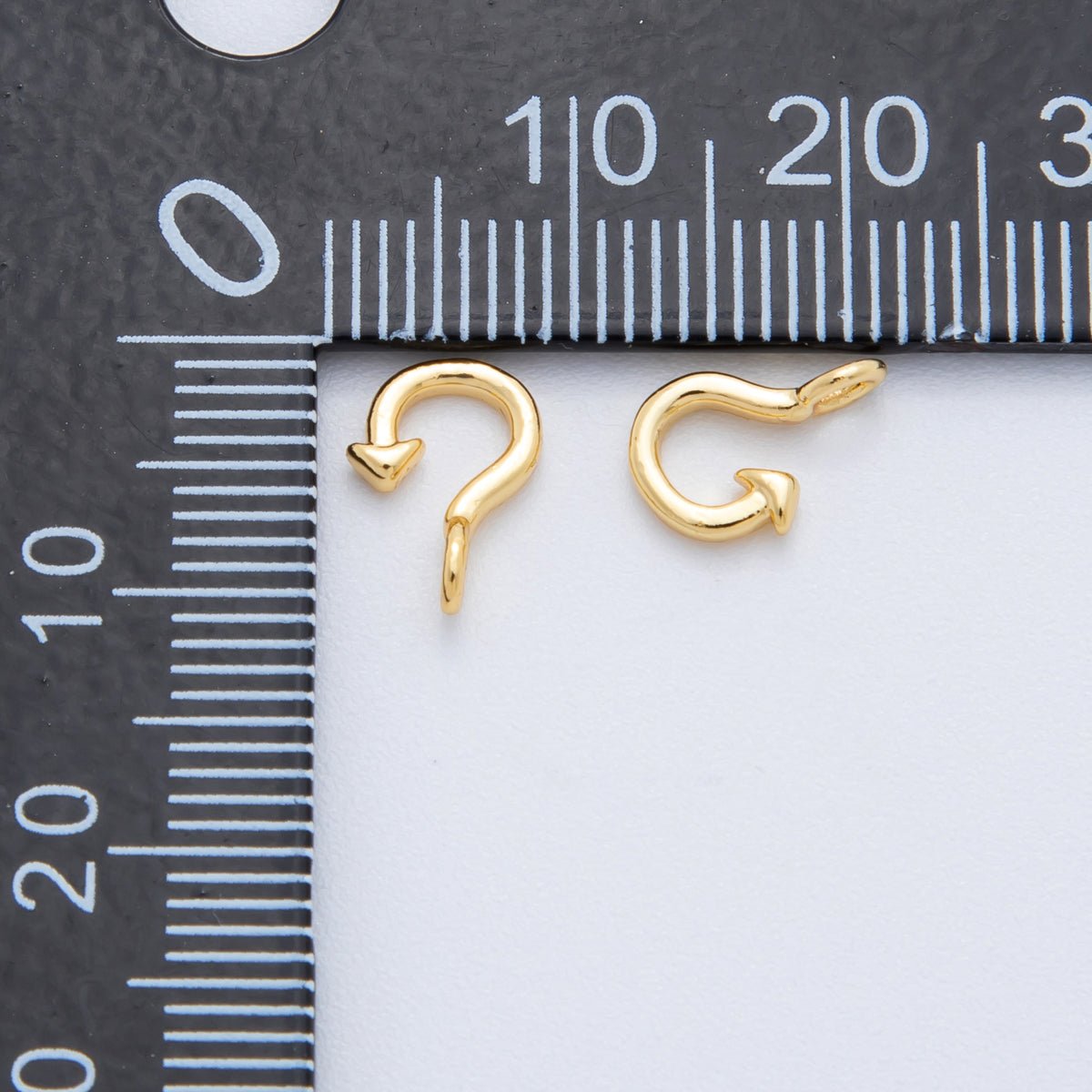 18K Gold Filled 10.5mm Fish Hook Anchor Mini Charm Finding | Z-A1238