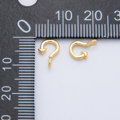 18K Gold Filled 10.5mm Fish Hook Anchor Mini Charm Finding | Z-A1238