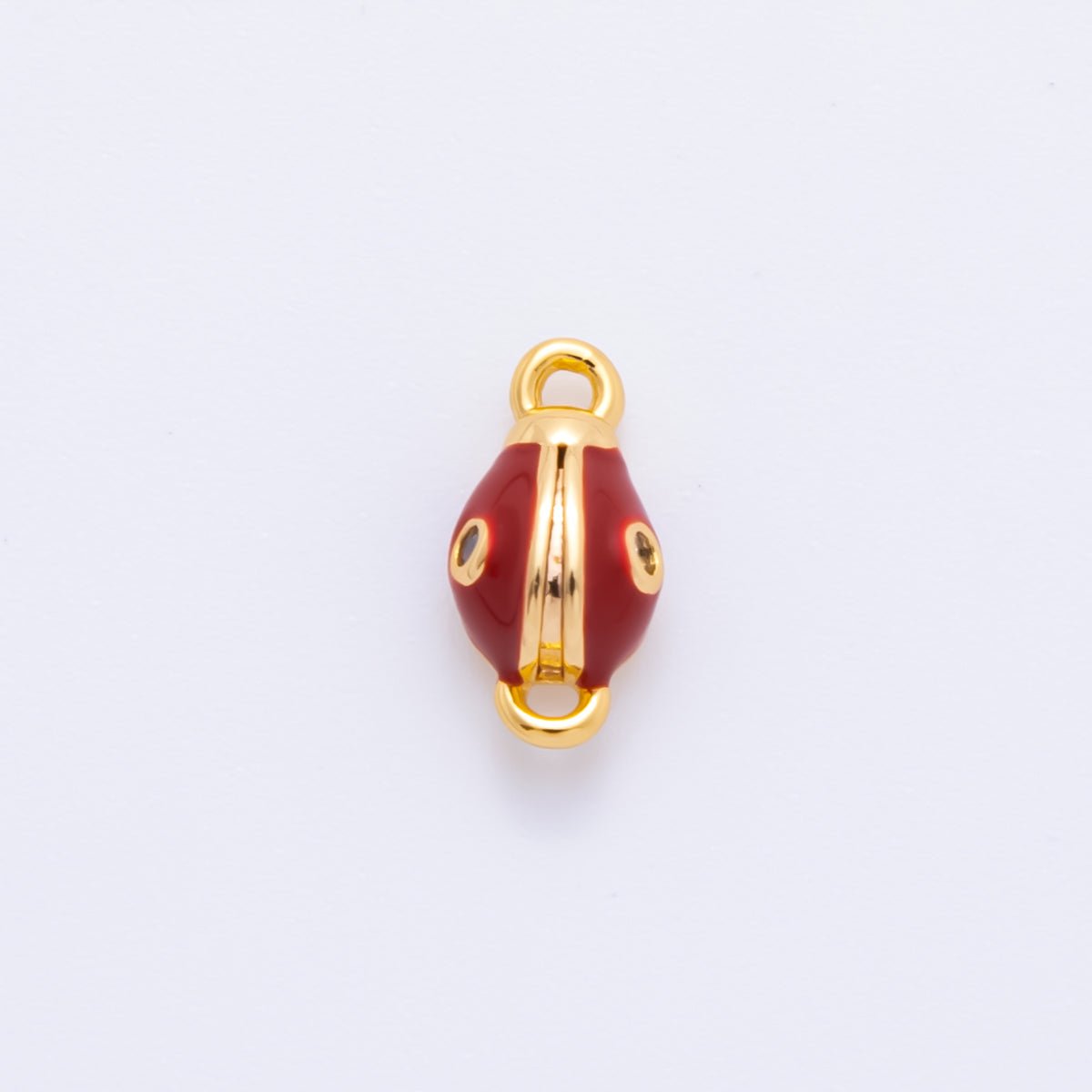 18K Gold Filled 10.5mm Red Enamel Art Snake Head Animals Charm Connector | Y-050