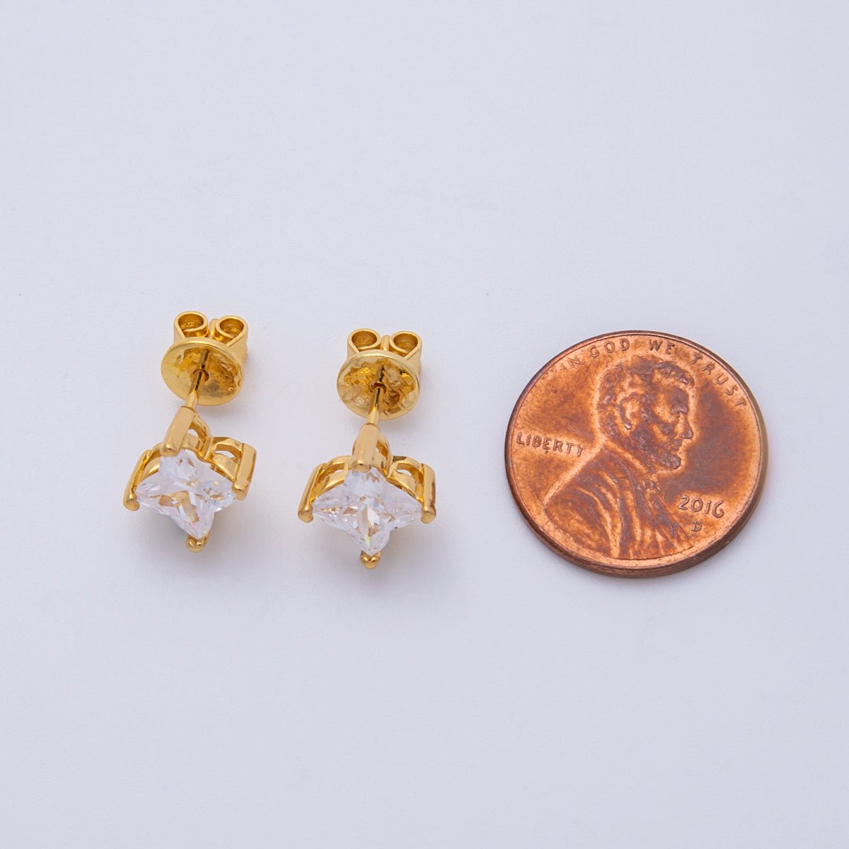 18K Gold Filled 10mm Clear CZ Mini Celestial Star Stud Earrings | EARRINGS-00153