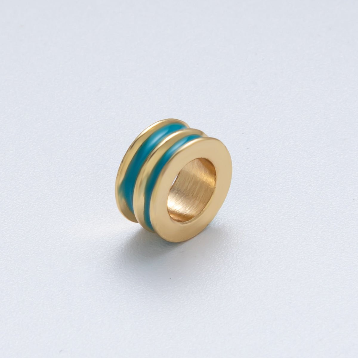 18K Gold Filled 10mm Double Enamel Rondelle Bead | Beads-00009-Beads-00014
