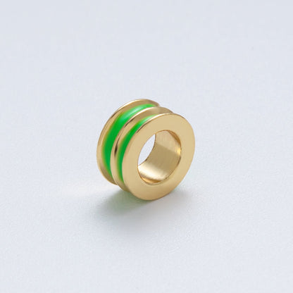18K Gold Filled 10mm Double Enamel Rondelle Bead | Beads-00009-Beads-00014