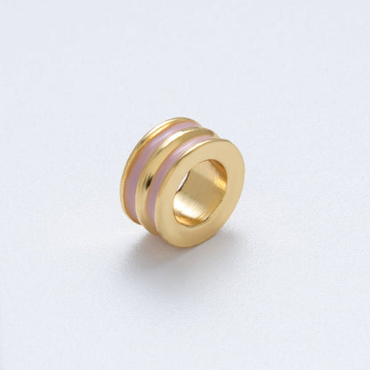 18K Gold Filled 10mm Double Enamel Rondelle Bead | Beads-00009-Beads-00014