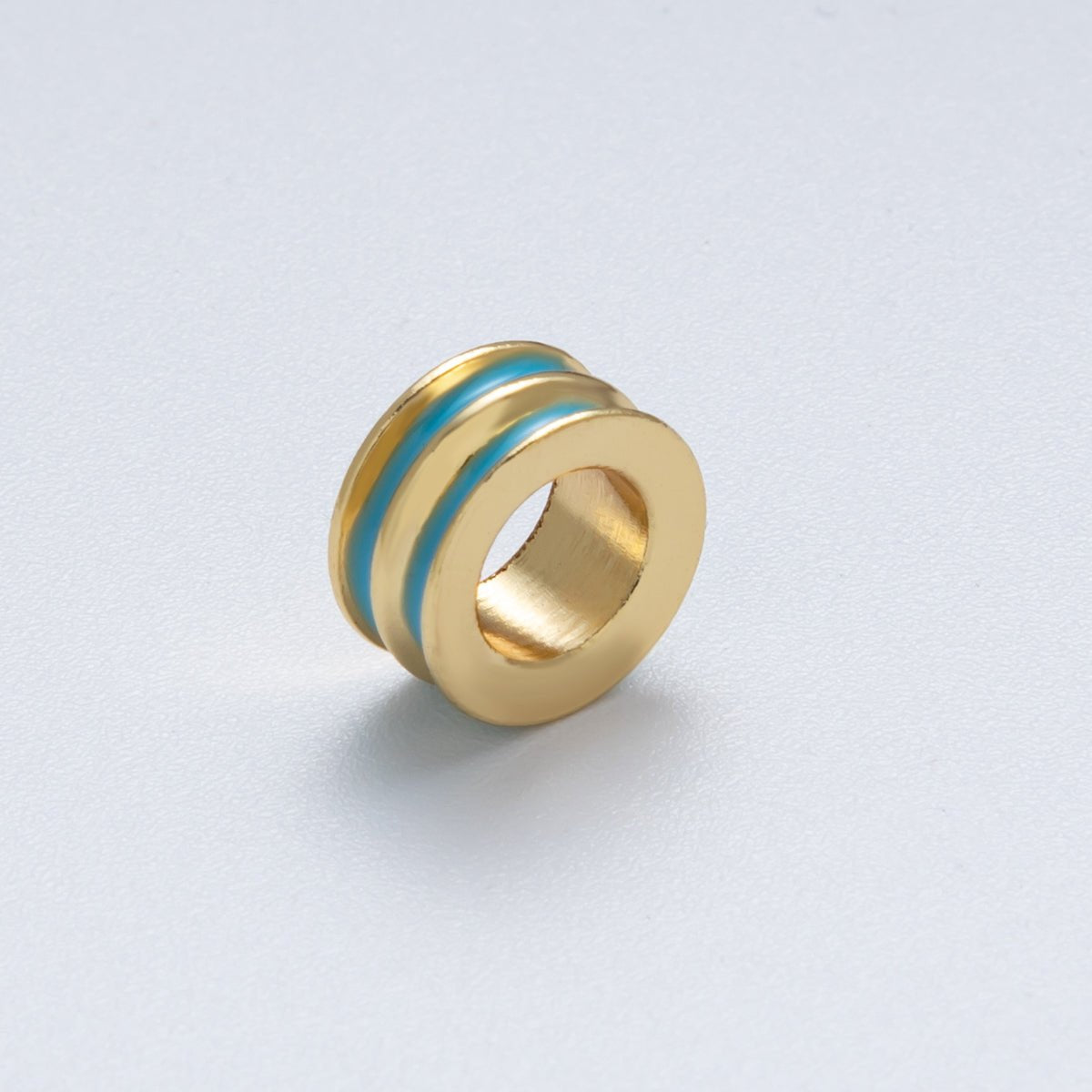 18K Gold Filled 10mm Double Enamel Rondelle Bead | Beads-00009-Beads-00014