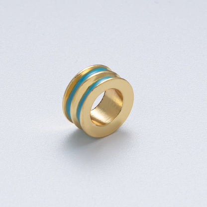 18K Gold Filled 10mm Double Enamel Rondelle Bead | Beads-00009-Beads-00014