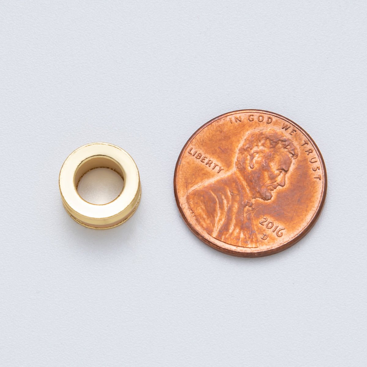 18K Gold Filled 10mm Double Enamel Rondelle Bead | Beads-00009-Beads-00014