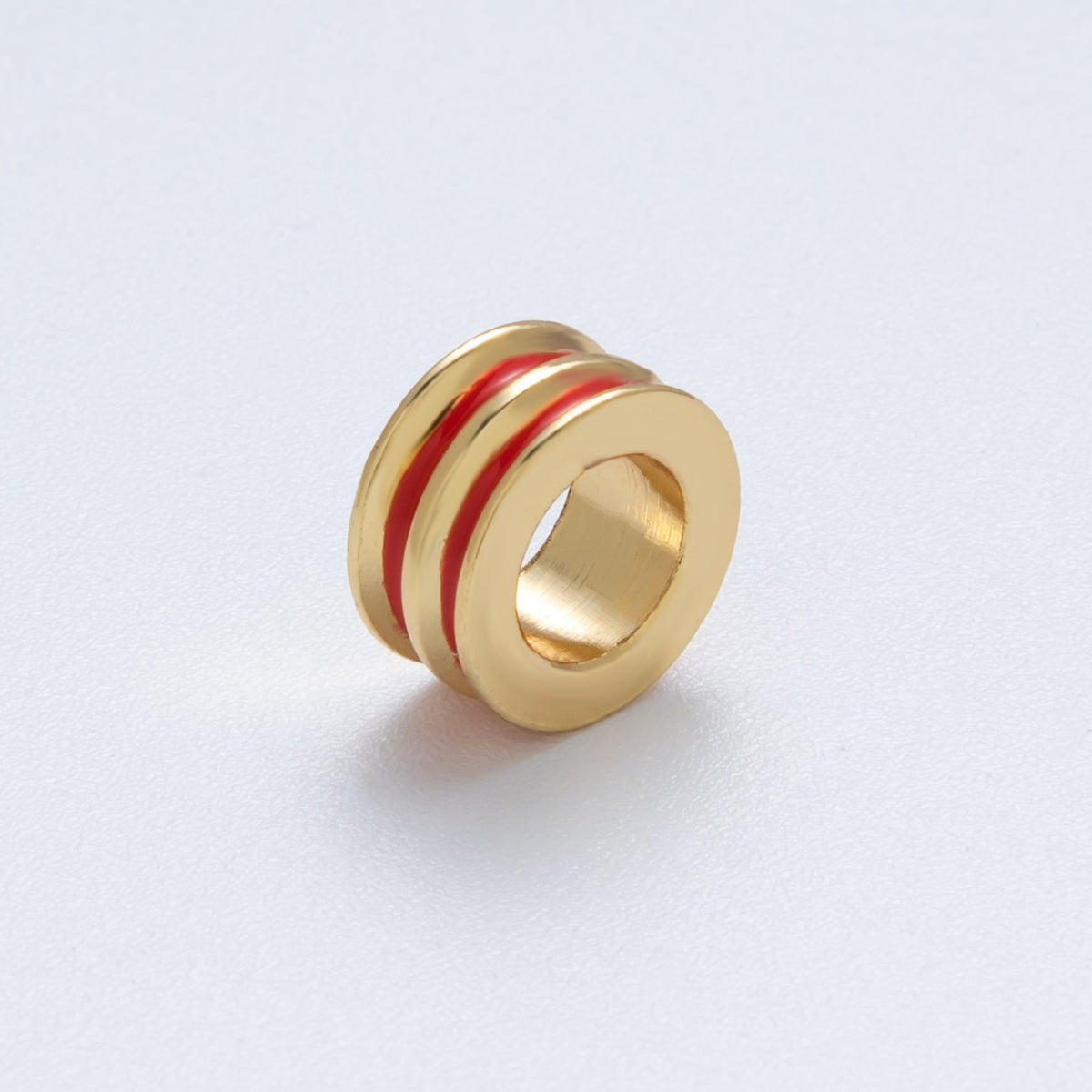 18K Gold Filled 10mm Double Enamel Rondelle Bead | Beads-00009-Beads-00014