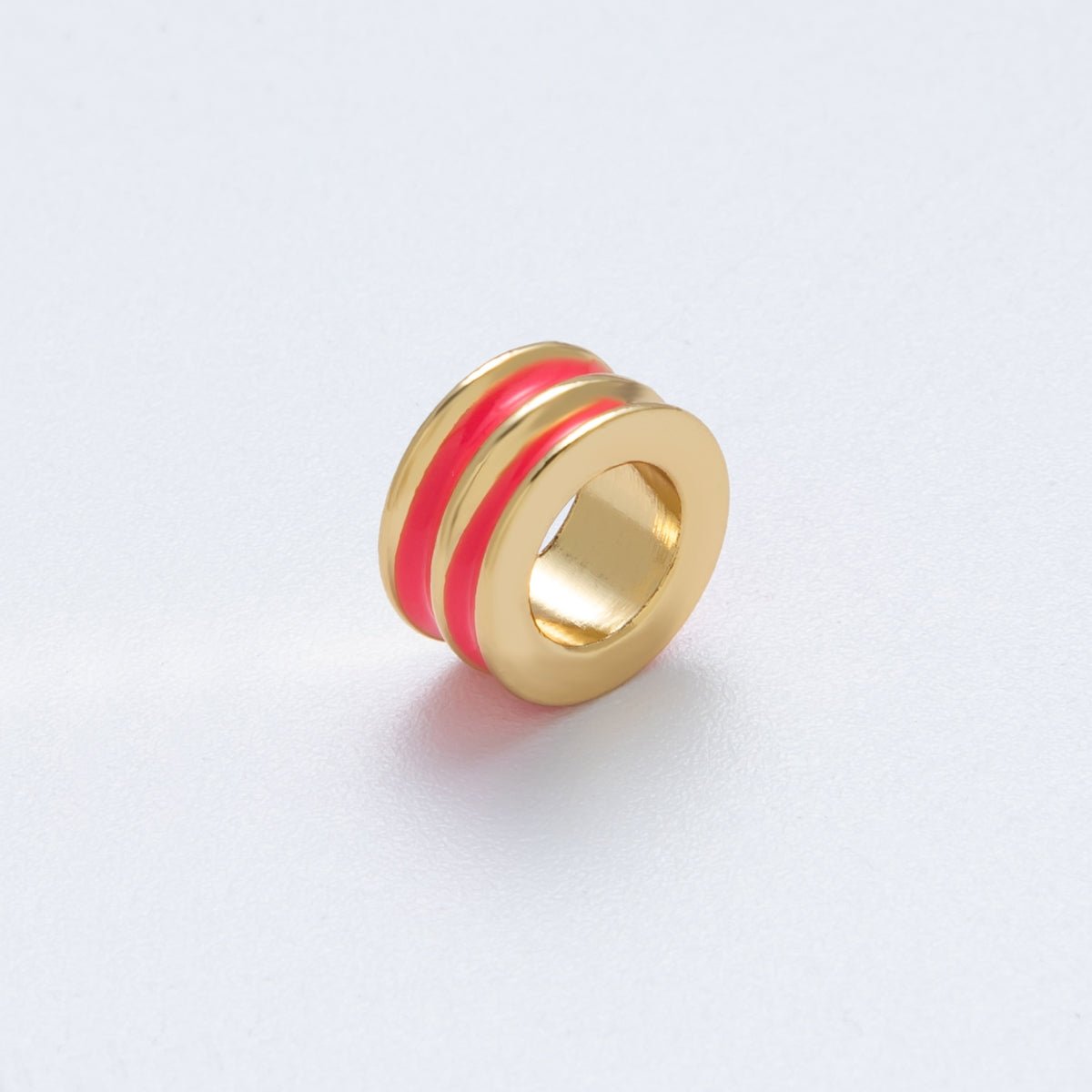 18K Gold Filled 10mm Double Enamel Rondelle Bead | Beads-00009-Beads-00014