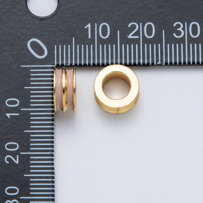 18K Gold Filled 10mm Double Enamel Rondelle Bead | Beads-00009-Beads-00014