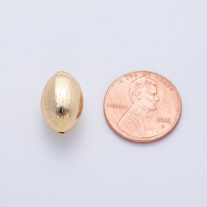 18K Gold Filled 10mm Line-Textured Oval Spacer Bead | B848