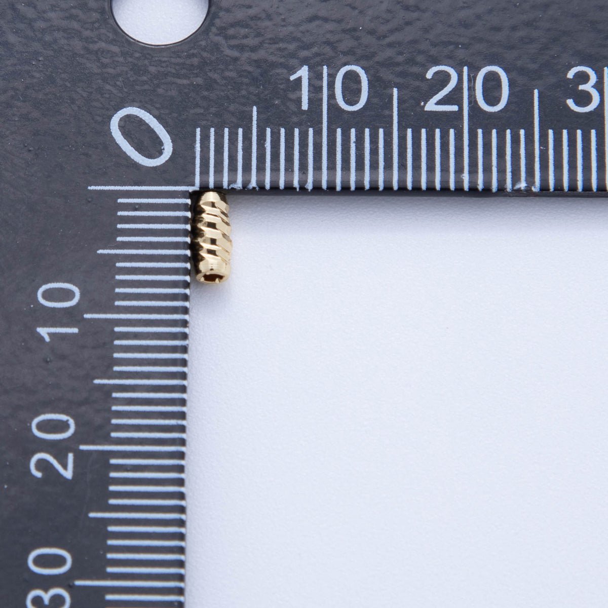 18K Gold Filled 10mm Lines Twisted Barrel Tube Slider Bead Spacer 10pcs  | AF-A1067