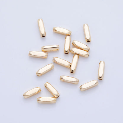 18K Gold Filled 10mm Long Bar Tube Slider Bead Spacer 10pcs | AF-A1060