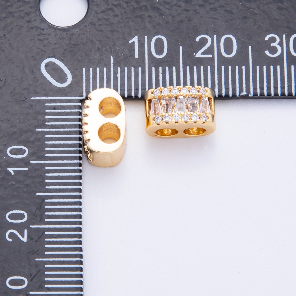 18K Gold Filled 10mm Micro Paved CZ Double Loop Clasp for Adjustable Cord necklace Component | AF1024