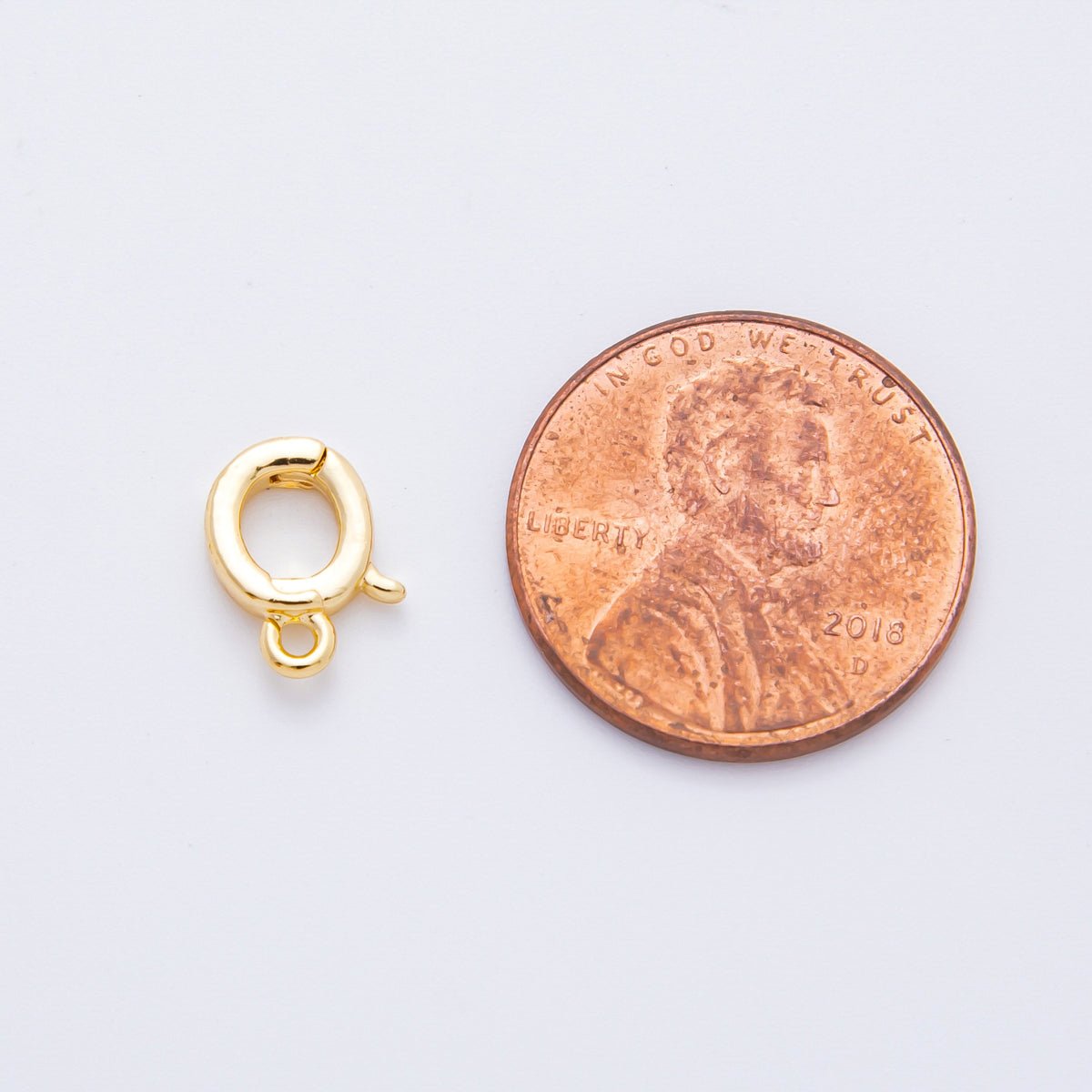 18K Gold Filled 10mm Minimalist Pull Spring Ring Clasp Closure Finding | Findings-00041