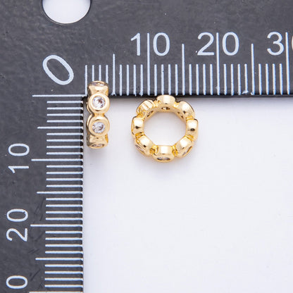 18K Gold Filled 10mm Round CZ Donut Bead Spacer | AF-A1069
