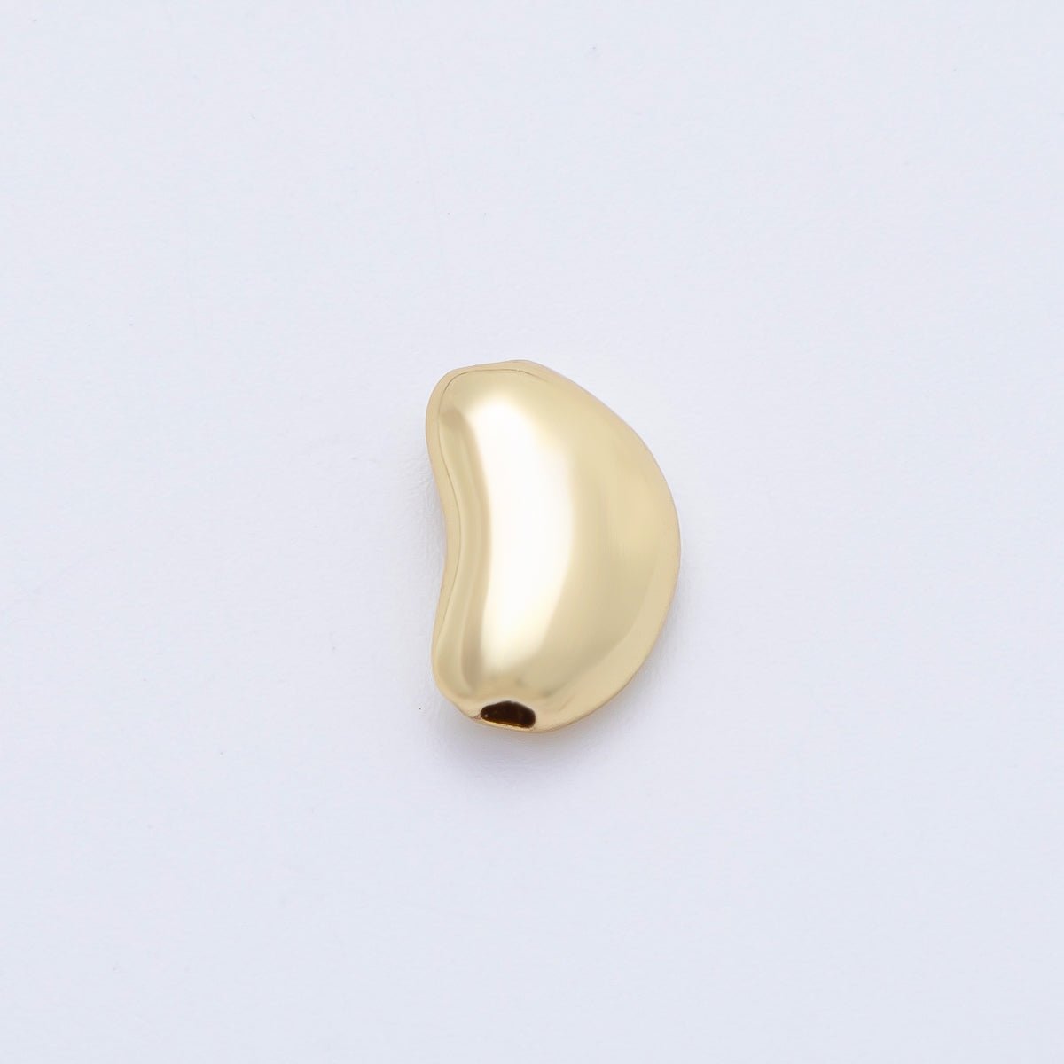 18K Gold Filled 11.5mm Puffed Bean Pebble Spacer Bead in Gold &amp; Silver | AF1091