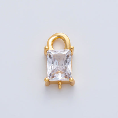 18K Gold Filled 11mm Clear CZ Baguette Curb Connector Finding | Z1448