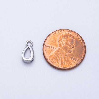 18K Gold Filled 11mm Micro Paved CZ Open Loop Bail Pendant Findings in Gold &amp; Silver | Findings-00129 Findings-00130