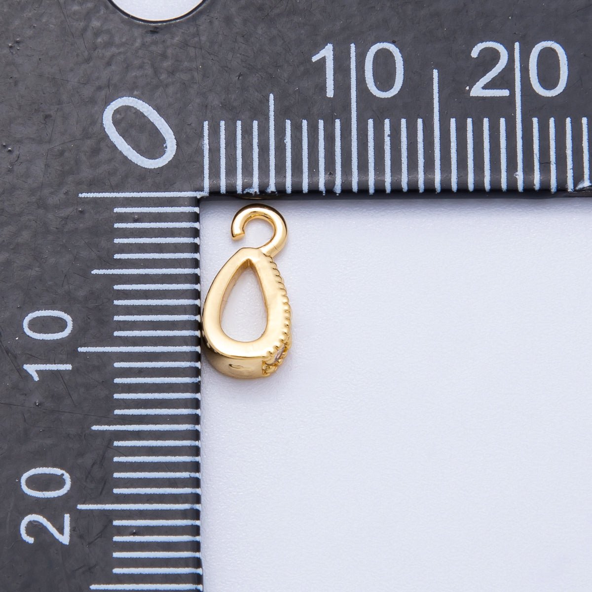 18K Gold Filled 11mm Micro Paved CZ Open Loop Bail Pendant Findings in Gold &amp; Silver | Findings-00129 Findings-00130
