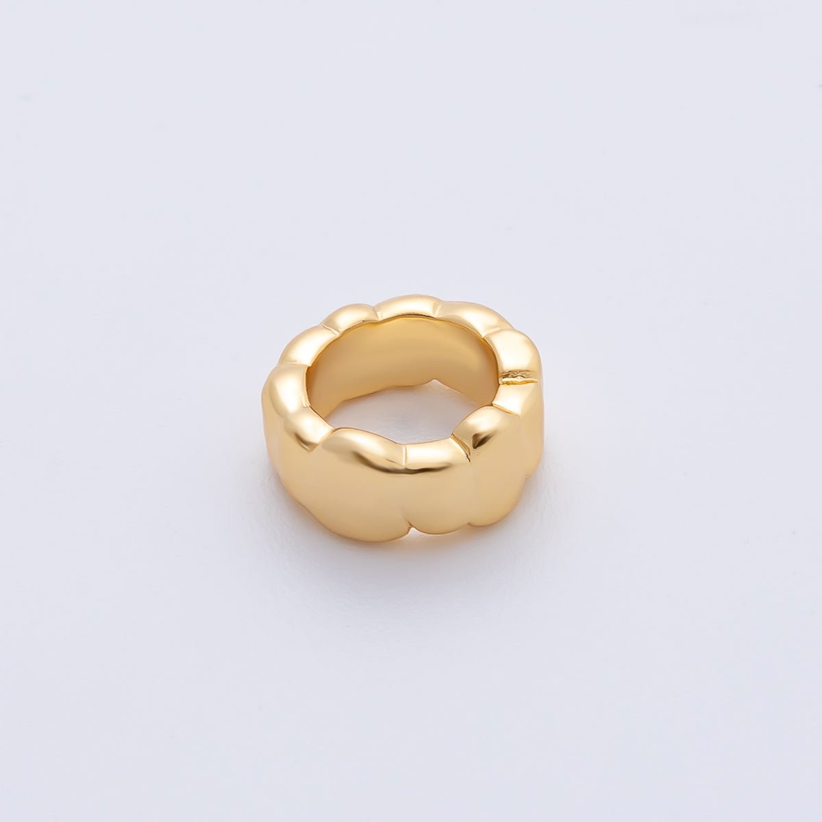 18K Gold Filled 11mm Minimalist Molten Rondelle Spacer Bead | B403