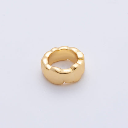 18K Gold Filled 11mm Minimalist Molten Rondelle Spacer Bead | B403