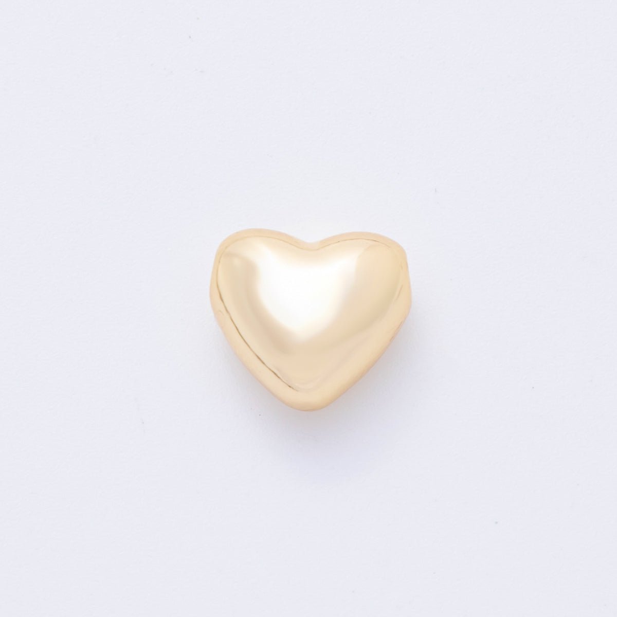 18K Gold Filled 11mm Minimalist Puffy Heart Bead Spacer | AF-A1059