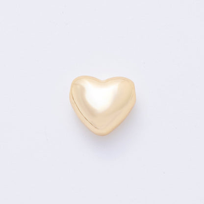 18K Gold Filled 11mm Minimalist Puffy Heart Bead Spacer | AF-A1059
