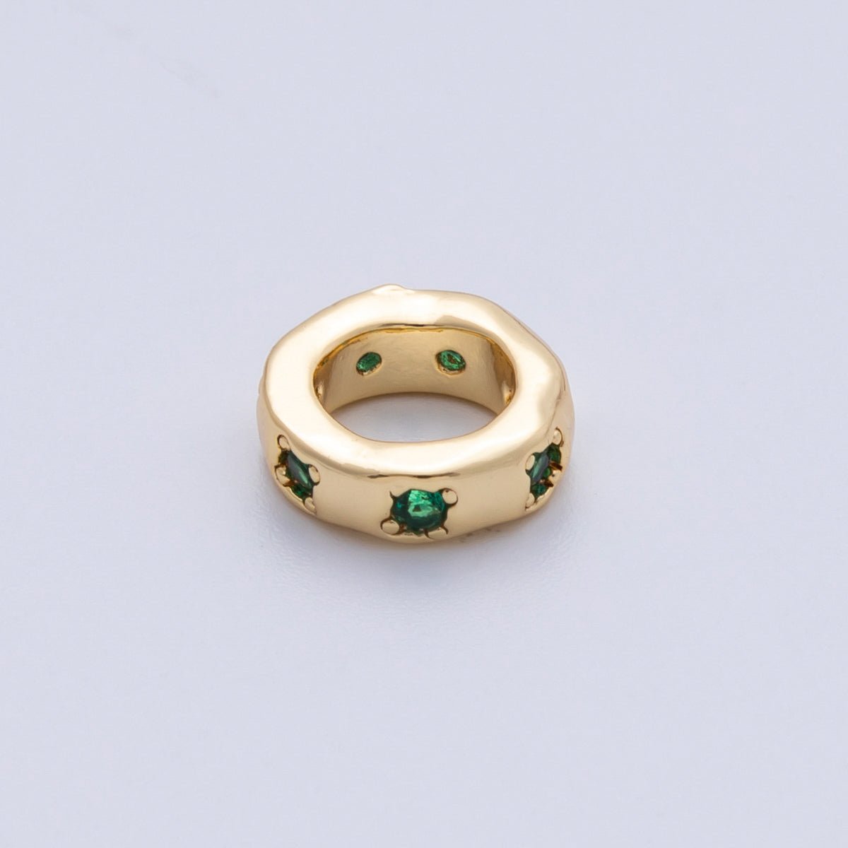 18K Gold Filled 11mm Personalized Birthstone CZ Rondelle Spacer Bead | Beads-00125 ~ Beads-00136