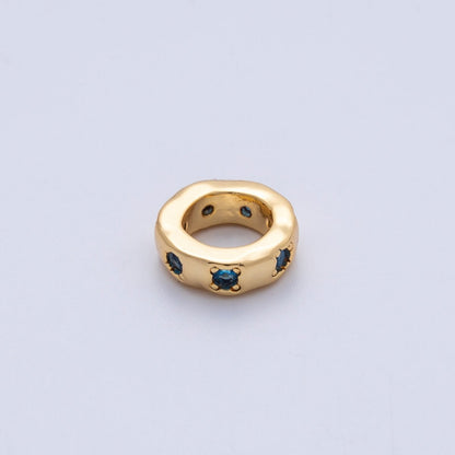 18K Gold Filled 11mm Personalized Birthstone CZ Rondelle Spacer Bead | Beads-00125 ~ Beads-00136
