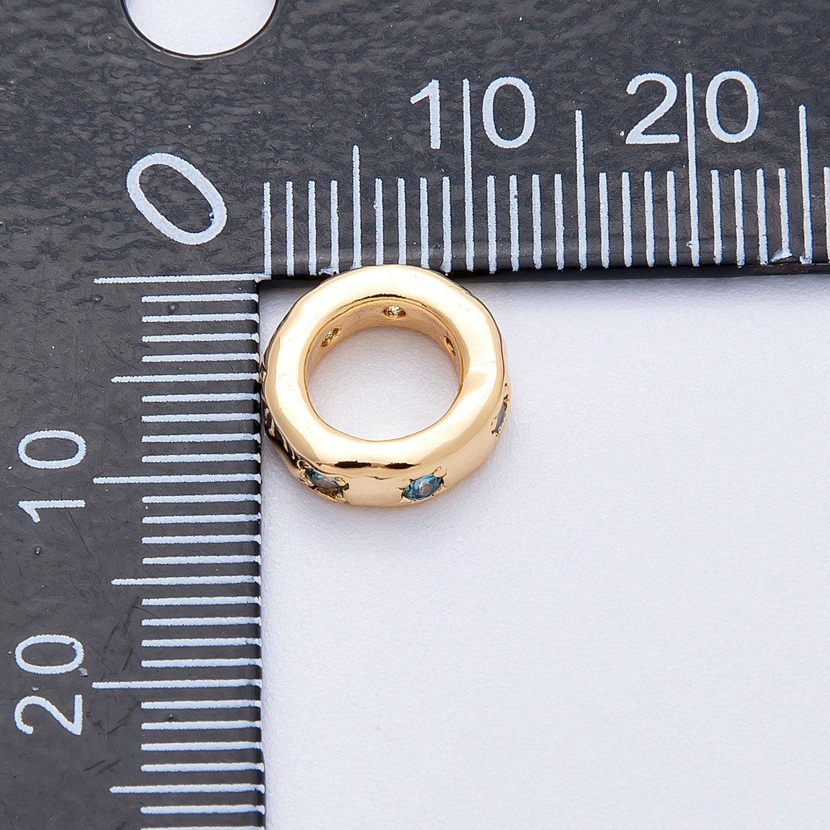 18K Gold Filled 11mm Personalized Birthstone CZ Rondelle Spacer Bead | Beads-00125 ~ Beads-00136