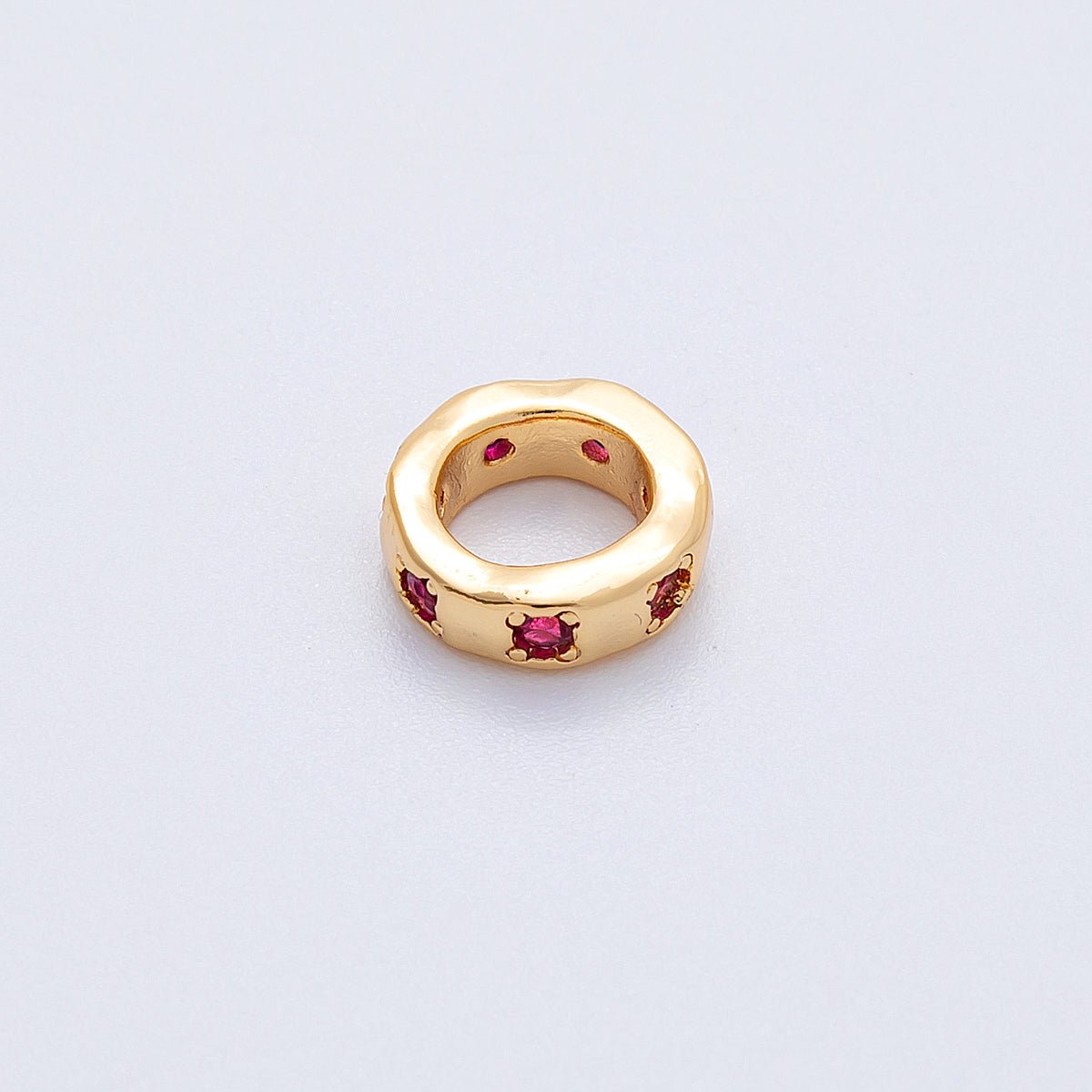 18K Gold Filled 11mm Personalized Birthstone CZ Rondelle Spacer Bead | Beads-00125 ~ Beads-00136