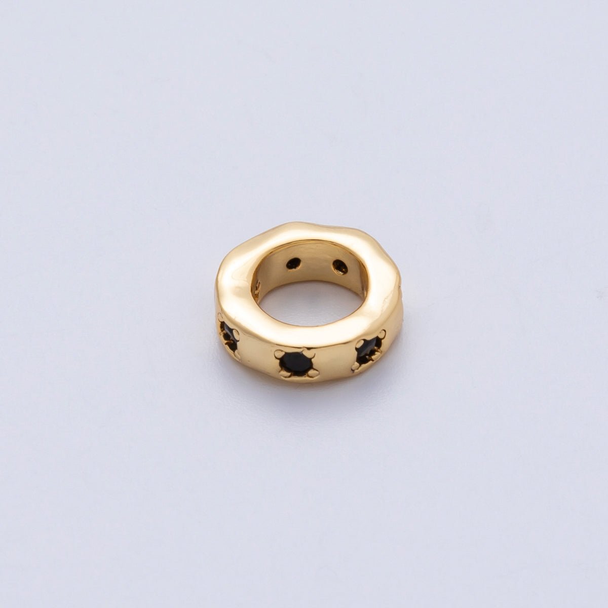 18K Gold Filled 11mm Personalized Birthstone CZ Rondelle Spacer Bead | Beads-00125 ~ Beads-00136
