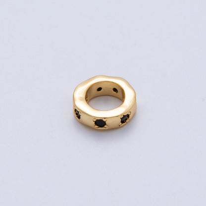 18K Gold Filled 11mm Personalized Birthstone CZ Rondelle Spacer Bead | Beads-00125 ~ Beads-00136