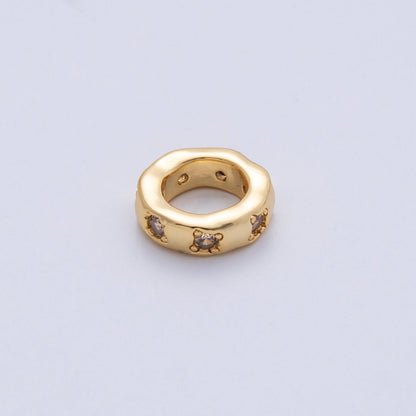 18K Gold Filled 11mm Personalized Birthstone CZ Rondelle Spacer Bead | Beads-00125 ~ Beads-00136