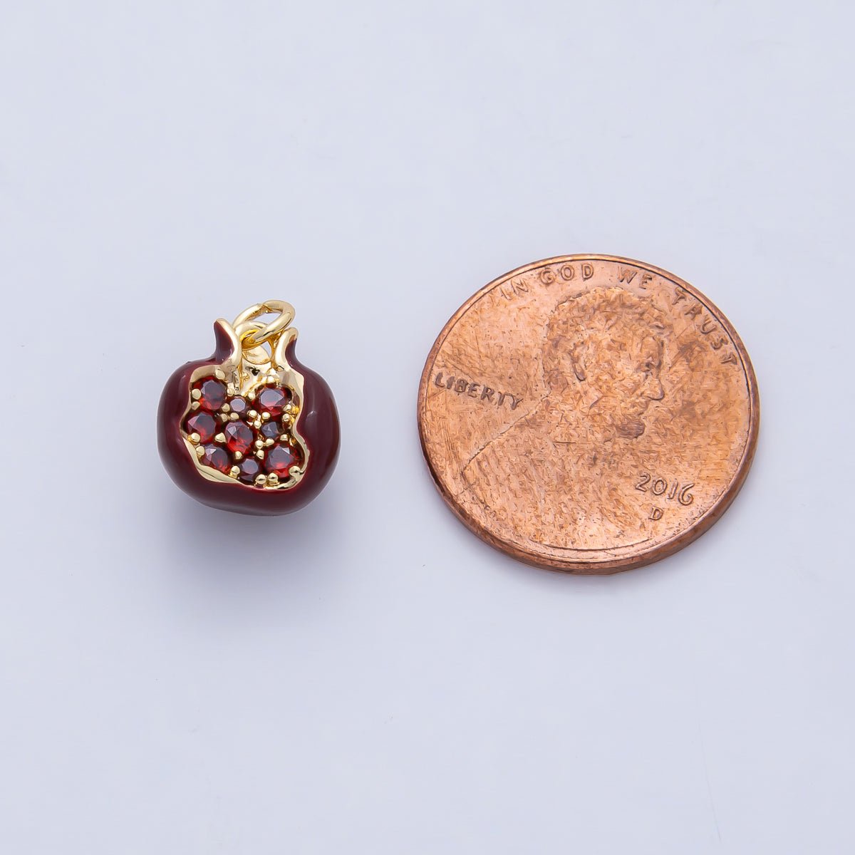 18K Gold Filled 11mm Red 3D Pomegranate Fruit Charm | AF1478