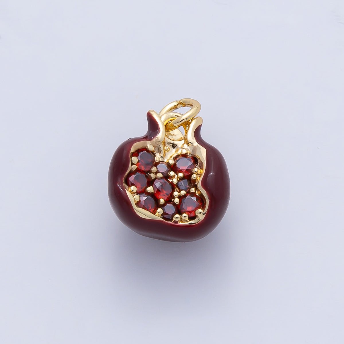 18K Gold Filled 11mm Red 3D Pomegranate Fruit Charm | AF1478