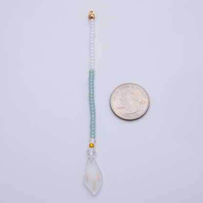 18K Gold Filled 120mm Green, Purple Two-Toned Gemstone Handmade Finding | Z1404 Z1405
