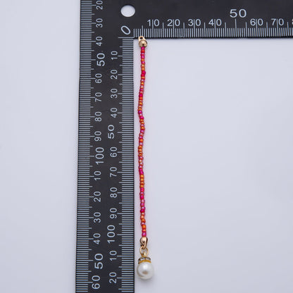 18K Gold Filled 123mm Shell Pearl Pink Red Gemstone Crimp Drop Finding | Z1396