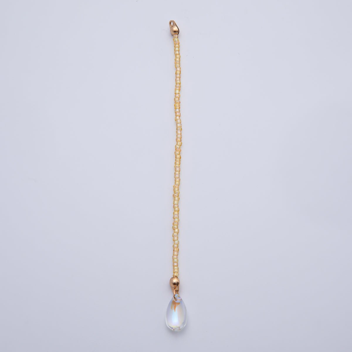 18K Gold Filled 123mm White, Black, Clear, Peach Iridescent AB Gemstone Drop Crimp Finding | Z1397 ~ Z1400
