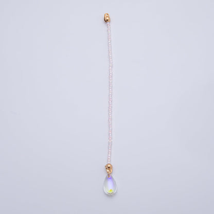 18K Gold Filled 123mm White, Black, Clear, Peach Iridescent AB Gemstone Drop Crimp Finding | Z1397 ~ Z1400