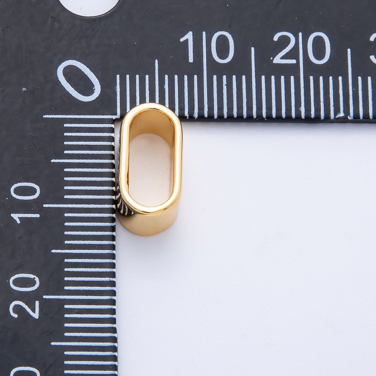 18K Gold Filled 12.5mm Minimalist Wide Slide Bead Finding | Z1672
