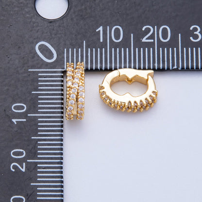 18K Gold Filled 12mm Micro Paved CZ Snap Latch Bail Holder Enhancer | Findings-00118