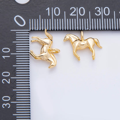 18K Gold Filled 12mm Mini Horse Animal Multidimensional Charm | AH921