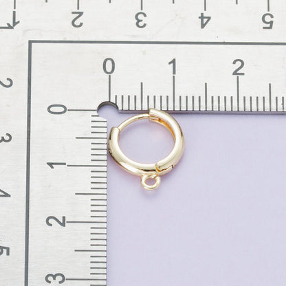 18K Gold Filled 12mm Open Loop Drop Huggie Earrings in Gold &amp; Silver | Findings-00088 Findings-00089