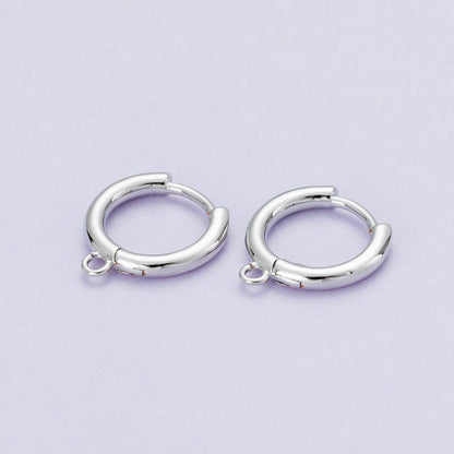 18K Gold Filled 12mm Open Loop Drop Huggie Earrings in Gold &amp; Silver | Findings-00088 Findings-00089