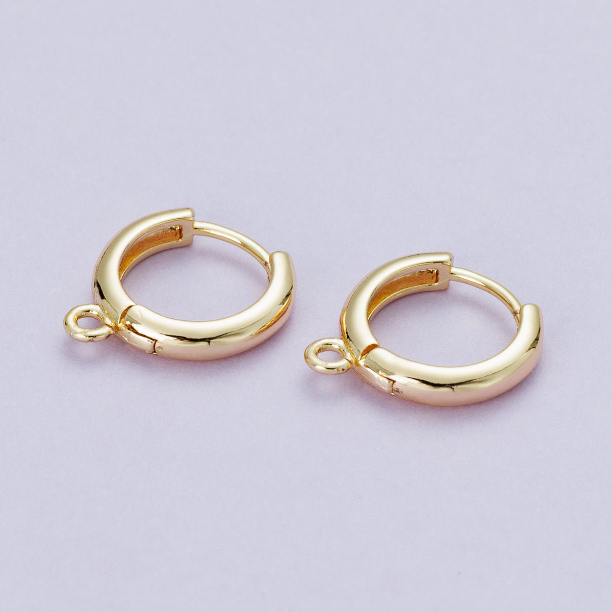 18K Gold Filled 12mm Open Loop Drop Huggie Earrings in Gold &amp; Silver | Findings-00088 Findings-00089